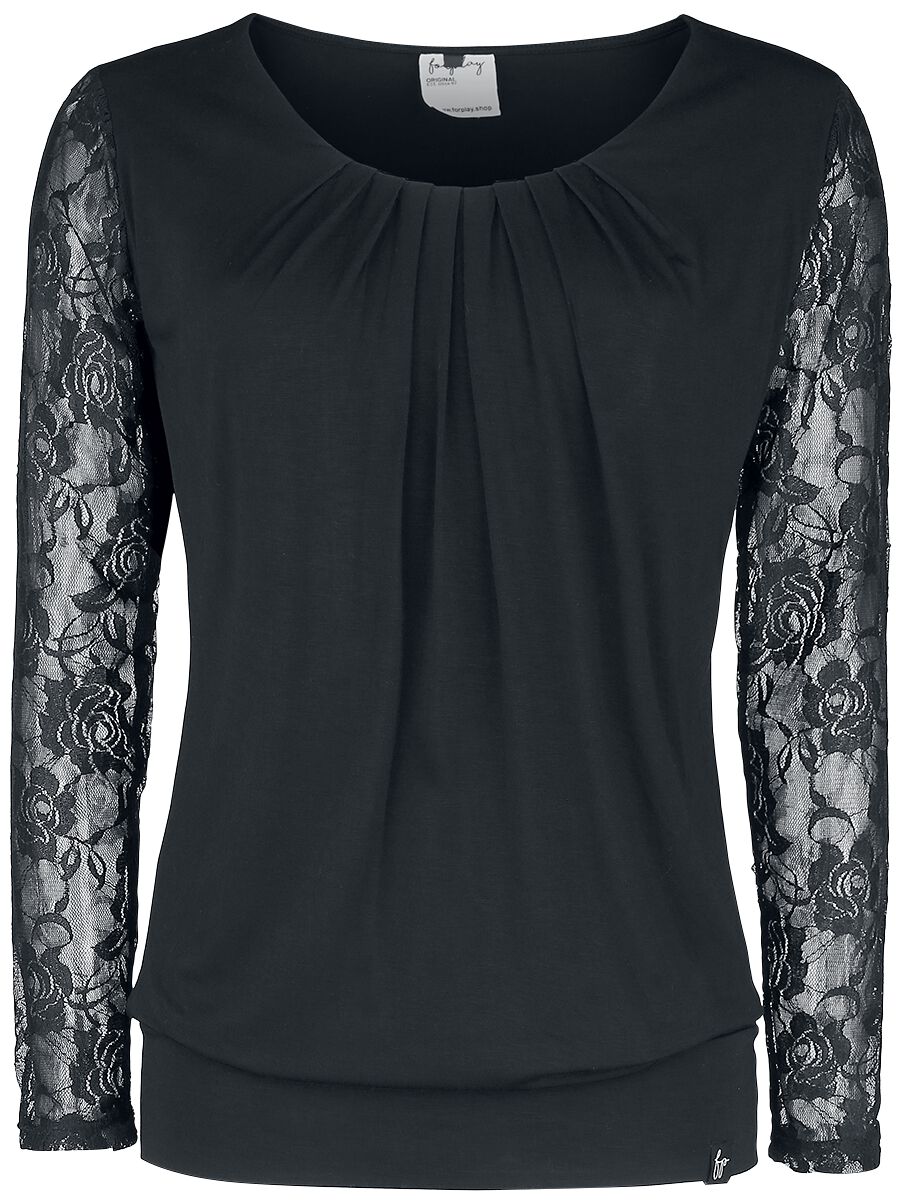 T-shirt manches longues  de Forplay - Debby - S à XXL - pour Femme - noir - Forplay