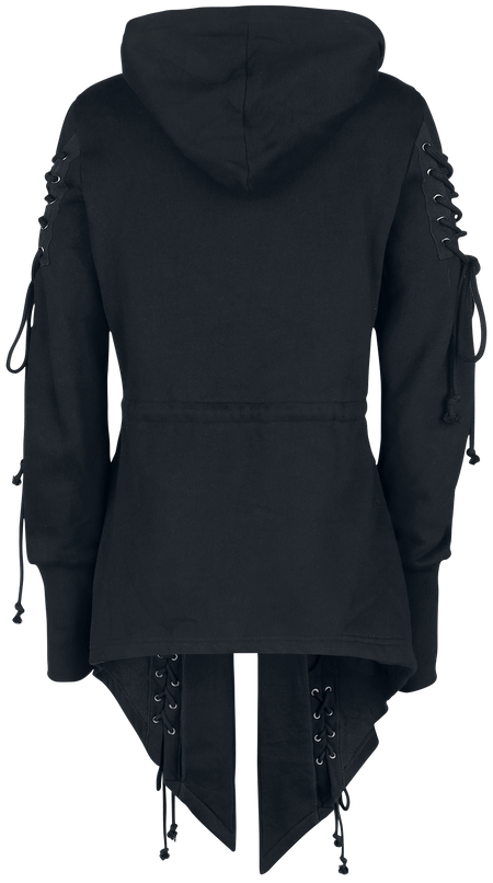 Sweat-shirt zippé à capuche Gothic de Banned Alternative - Sweat Lacé Draconia - S à 4XL - pour Femme - noir - Banned Alternative - View 2