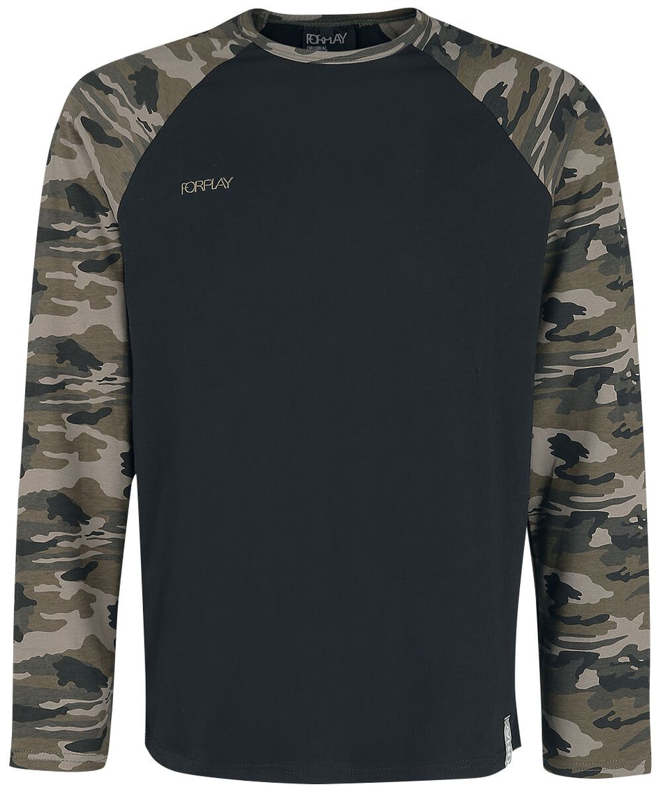 T-shirt manches longues  de Forplay - Jerry - M à 3XL - pour Homme - camouflage/noir - Forplay