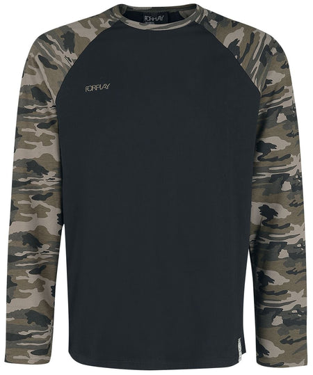 T-shirt manches longues  de Forplay - Jerry - M à 3XL - pour Homme - camouflage/noir - Forplay