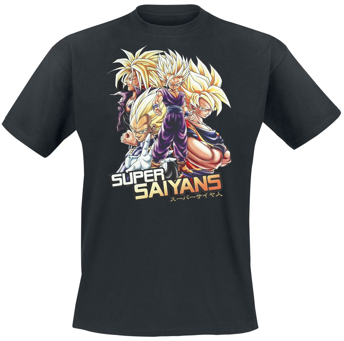 T-Shirt Manches courtes Gaming de Dragon Ball - Z - Super Saiyans - S à XXL - pour Unisexe - noir - Dragon Ball