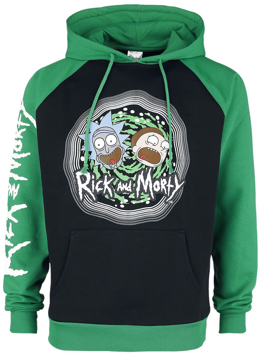 Sweat-shirt à capuche  de Rick & Morty - Portail - S à XXL - pour Homme - noir/vert - Rick & Morty