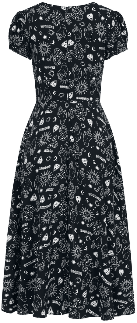 Robe longue Rockabilly de Hell Bunny - Robe Hello Goodbye - M - pour Femme - noir/blanc - hell bunny - View 2