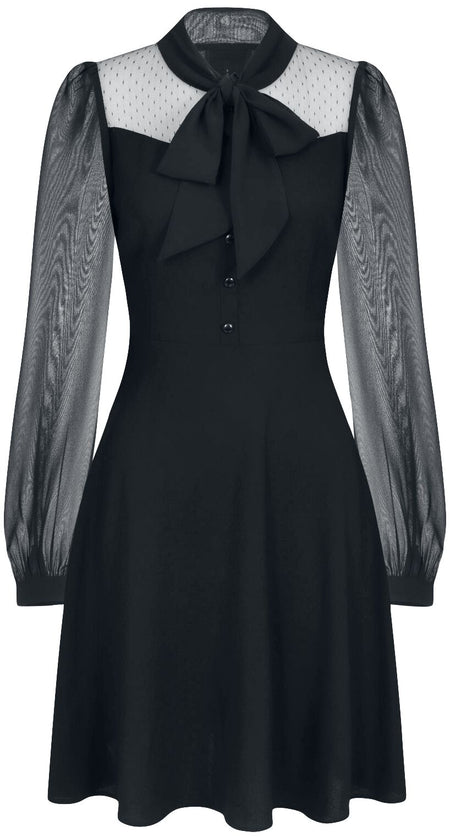 Robe mi-longue Gothic de Hell Bunny - Robe Mi-Longue Darcia - XS à 4XL - pour Femme - noir - hell bunny