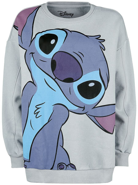 Sweat-shirt Disney de Lilo & Stitch - Stitch - S à XL - pour Femme - gris chiné - Lilo & Stitch