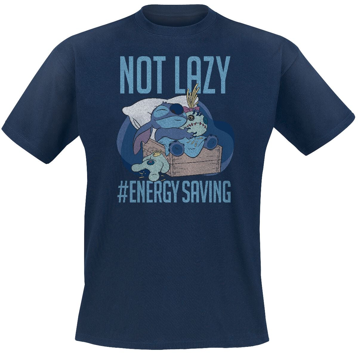 T-Shirt Manches courtes Disney de Lilo & Stitch - Not Lazy - S à XXL - pour Homme - bleu - Lilo & Stitch