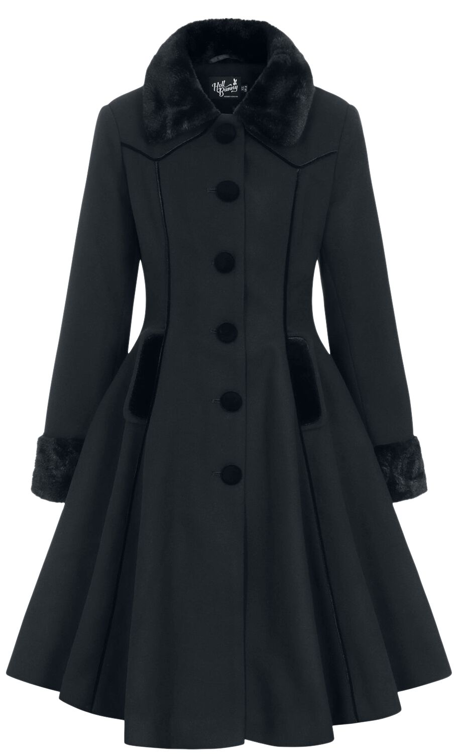 Manteaux Gothic de Hell Bunny - Manteau Olwin - XS à 4XL - pour Femme - noir - hell bunny