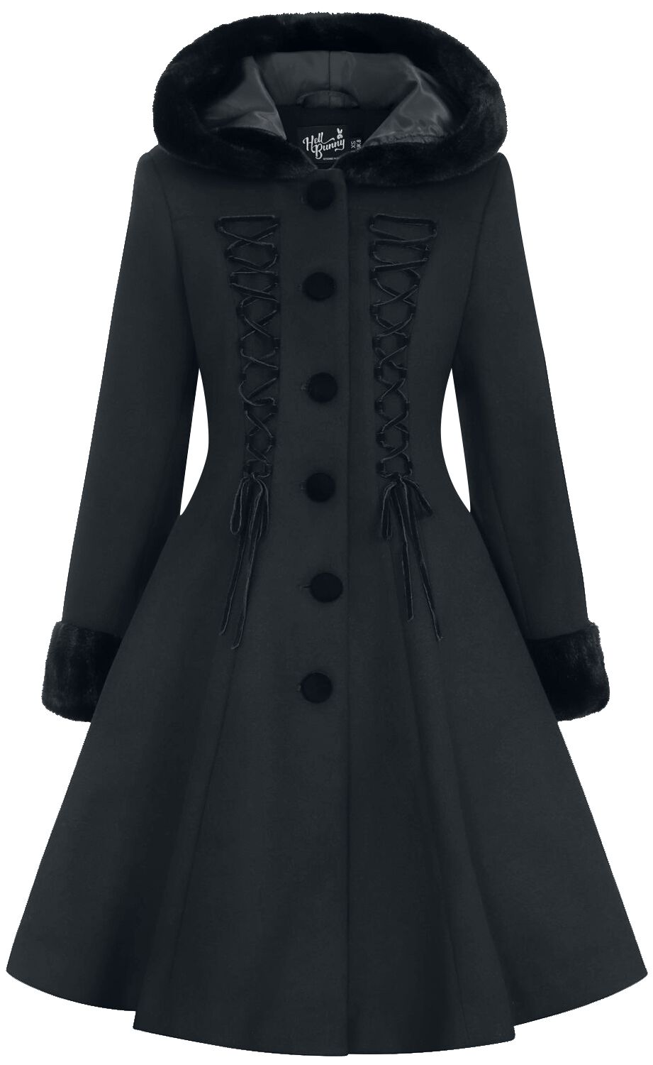 Manteaux Gothic de Hell Bunny - Manteau Amaya - XS à 4XL - pour Femme - noir - hell bunny