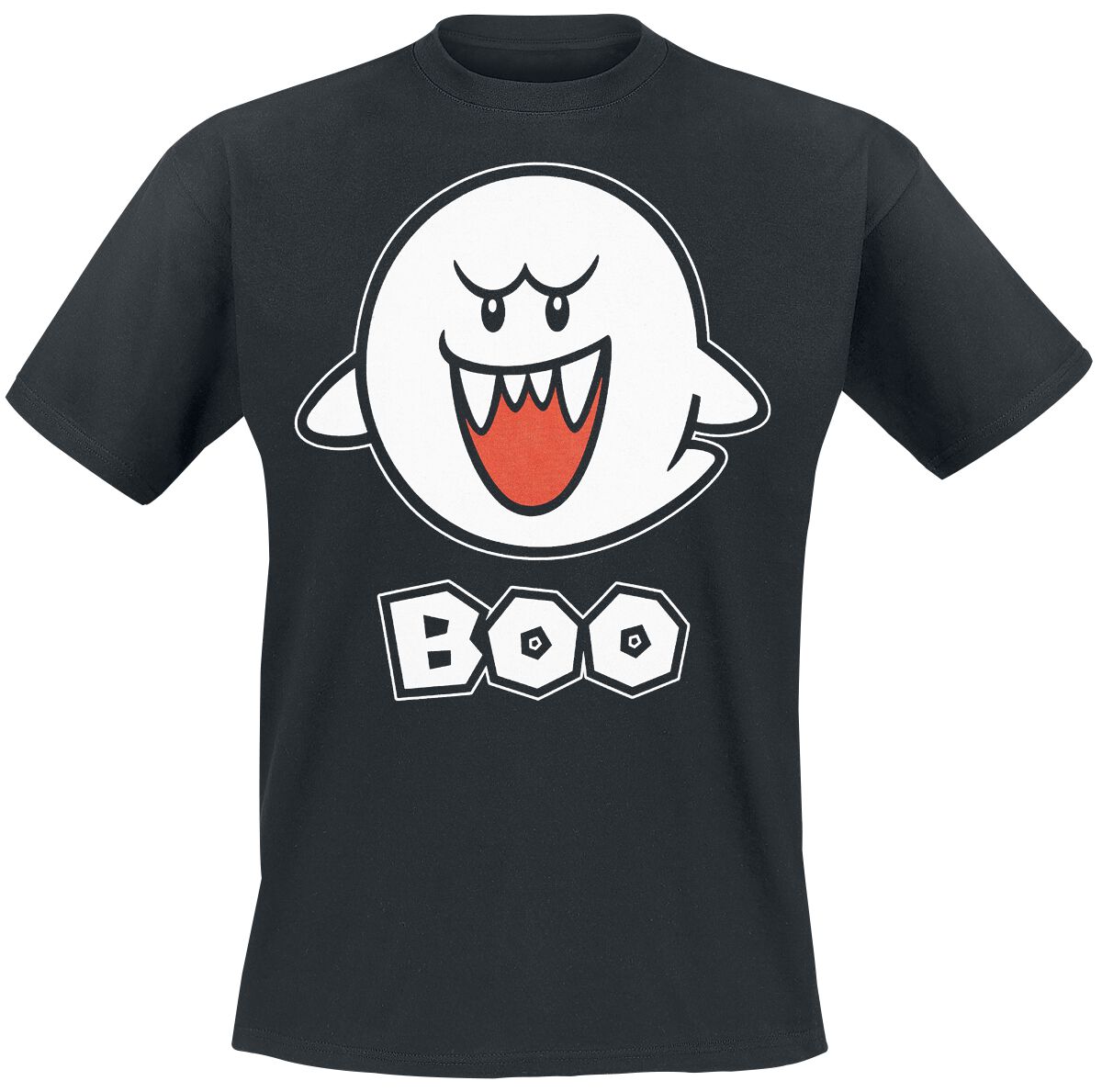T-Shirt Manches courtes Gaming de Super Mario - Boo - S à XXL - pour Homme - noir - Super Mario
