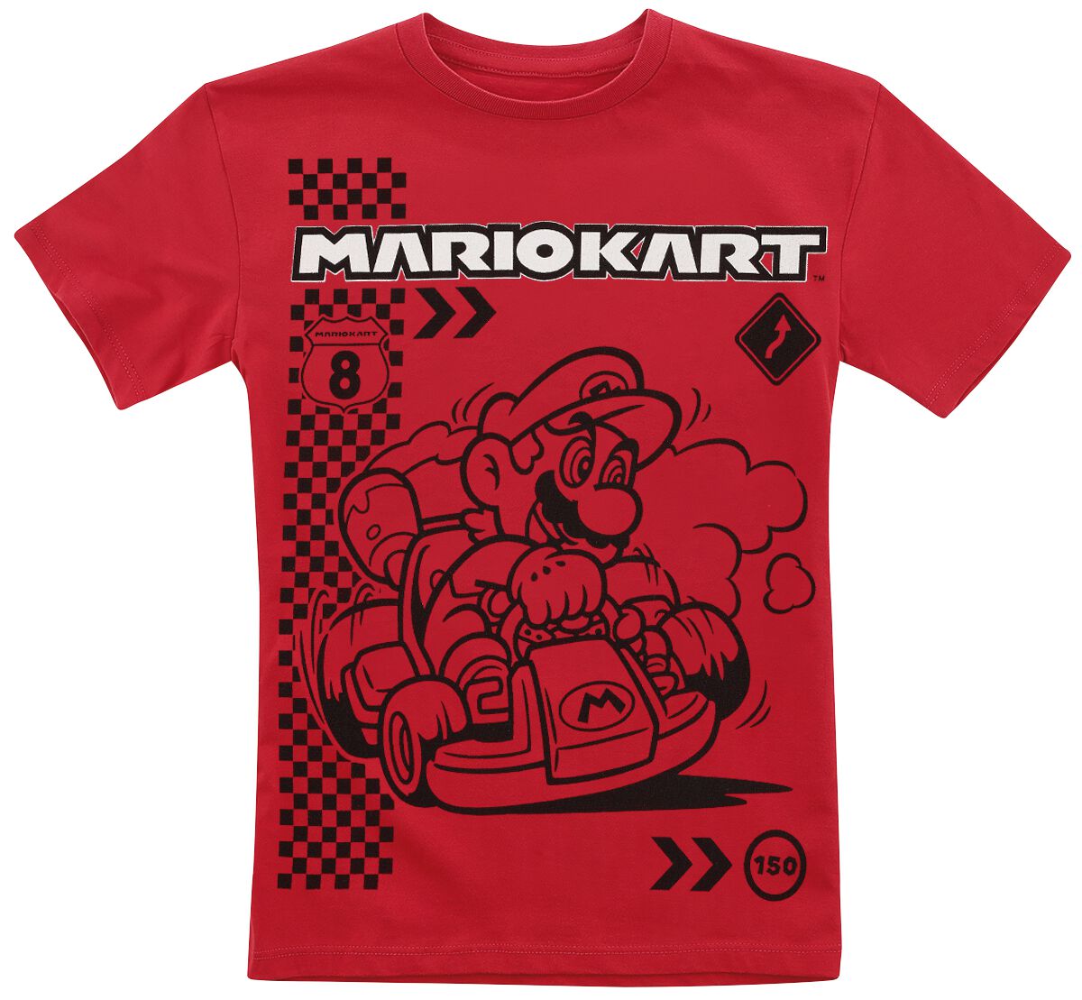 T-Shirt Manches courtes Gaming de Super Mario - Enfants - Kart Champion - 104 à 152 - pour Unisexe - rouge - Super Mario