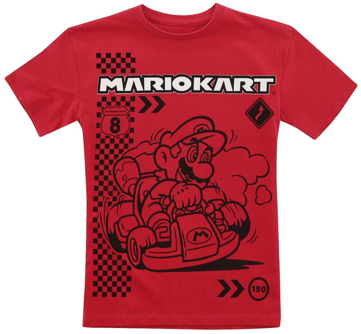 T-Shirt Manches courtes Gaming de Super Mario - Enfants - Kart Champion - 104 à 152 - pour Unisexe - rouge - Super Mario