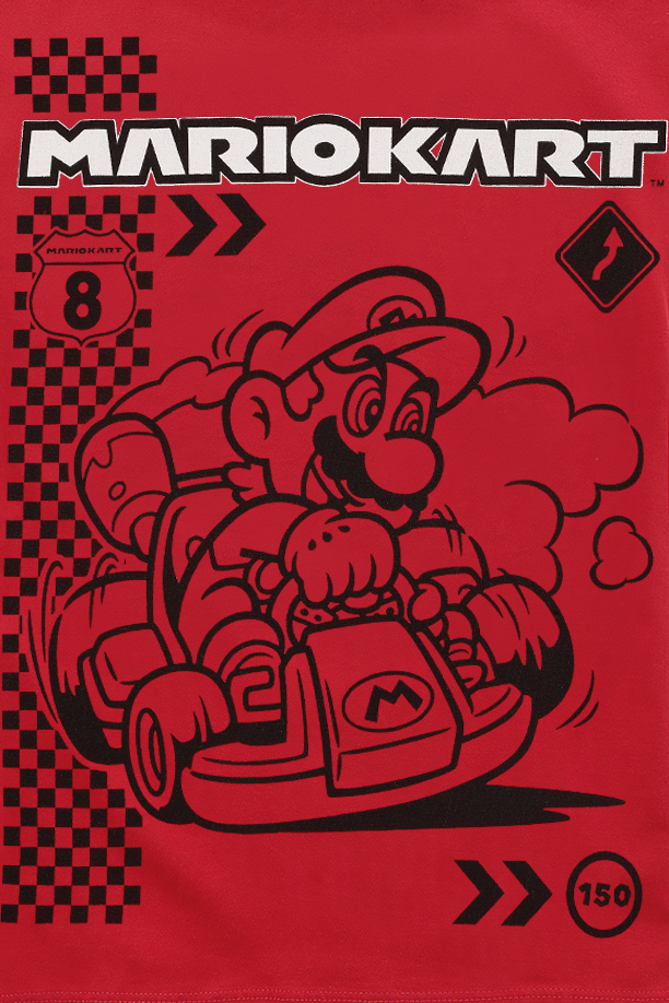T-Shirt Manches courtes Gaming de Super Mario - Enfants - Kart Champion - 104 à 152 - pour Unisexe - rouge - Super Mario - View 2