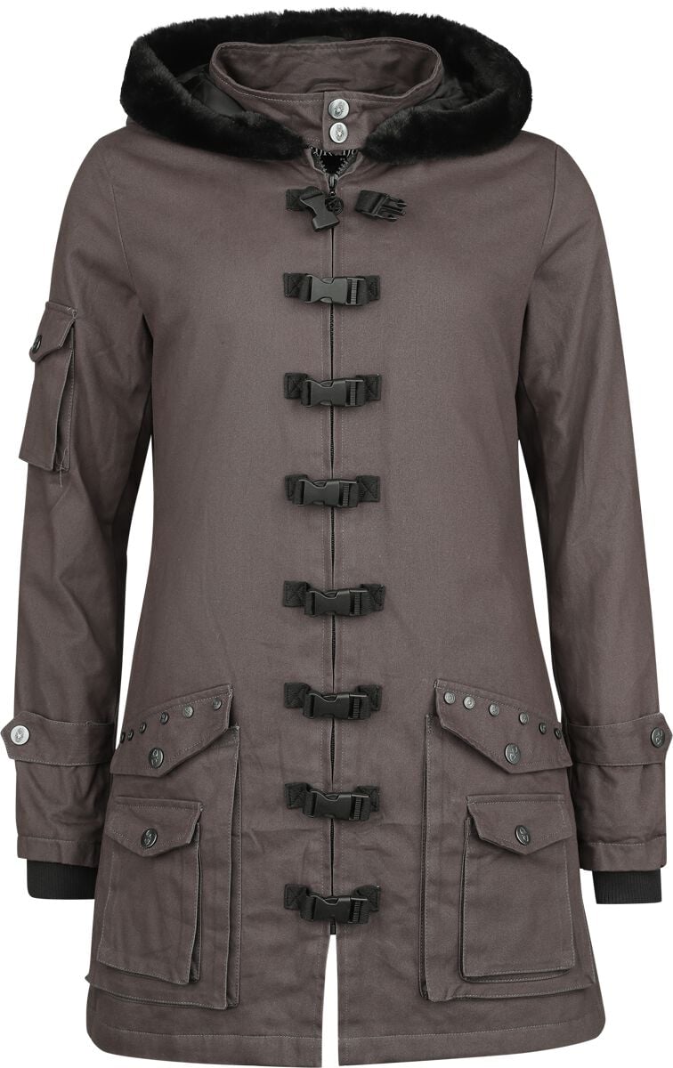 Veste mi-saison Gothic de Gothicana by EMP - Bloodsucker - XS à 5XL - pour Femme - gris foncé - Gothicana by EMP