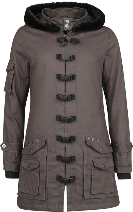 Veste mi-saison Gothic de Gothicana by EMP - Bloodsucker - XS à 5XL - pour Femme - gris foncé - Gothicana by EMP