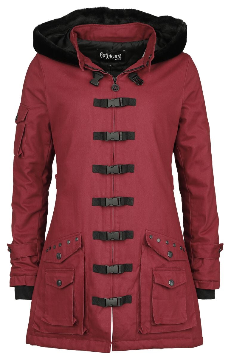 Veste mi-saison Gothic de Gothicana by EMP - Bloodsucker - XS à 3XL - pour Femme - rouge foncé - Gothicana by EMP