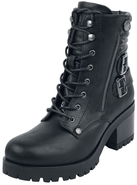Bottes  de Black Premium by EMP - Bottines Lacées Noires Avec Boucles & Talons - EU38 à EU41 - pour Femme - noir - Black Premium by EMP