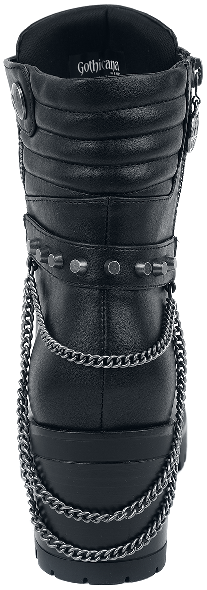 Bottes Gothic de Gothicana by EMP - Bottines Avec Chaînes Et Fermetures Éclair - EU37 à EU41 - pour Femme - noir - Gothicana by EMP - View 2