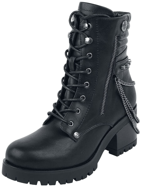 Bottes Gothic de Gothicana by EMP - Bottines Avec Chaînes Et Fermetures Éclair - EU37 à EU41 - pour Femme - noir - Gothicana by EMP