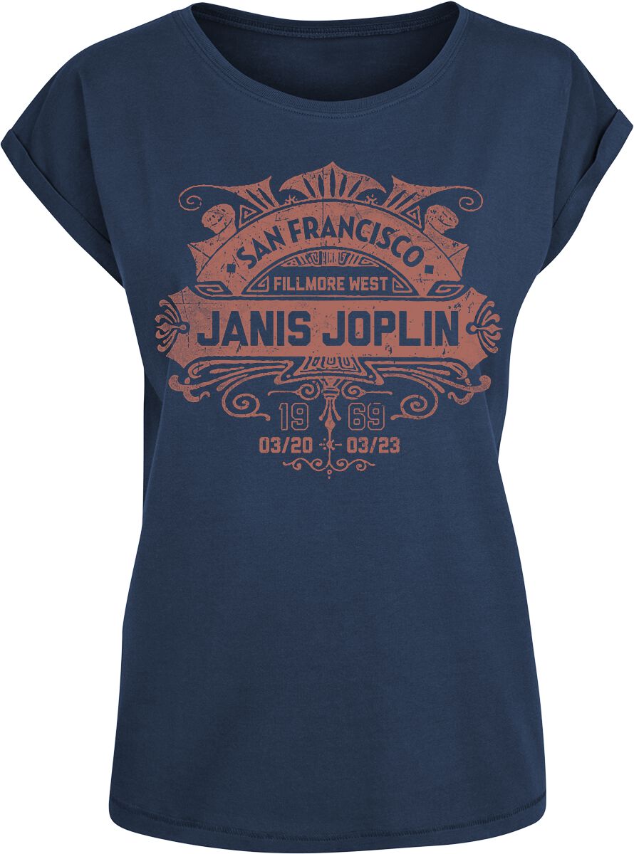 T-Shirt Manches courtes  de Joplin, Janis - S à XXL - pour Femme - marine - Joplin, Janis