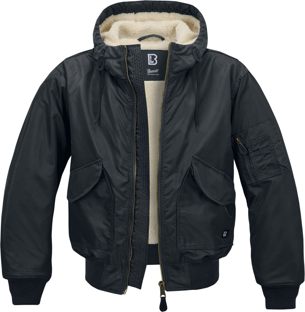 Veste mi-saison  de Brandit - CWU À Capuche - S à XXL - pour Homme - noir - Brandit