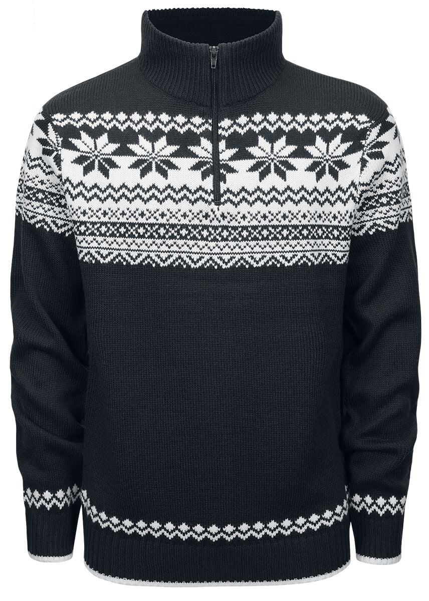 Pull tricoté  de Brandit - Pull Style Norvégien - S à XXL - pour Homme - noir - Brandit