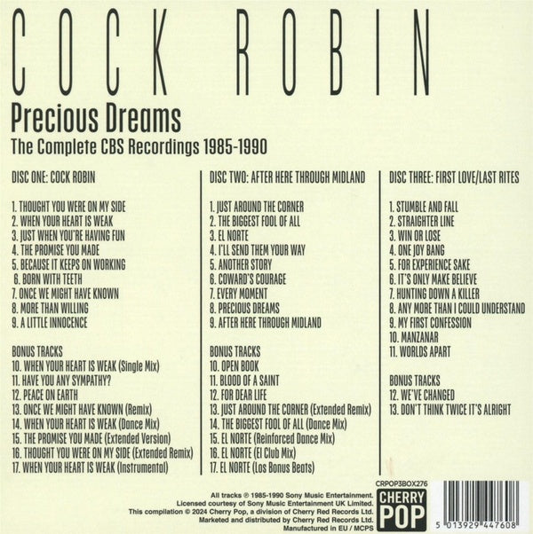 Precious Dreams - The Complete CBS Recordings 1985-1990 Coffret - Front Cover