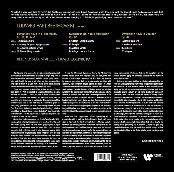 BEETHOVEN : SYMPHONIES N°3, 4, 5 - Front Cover