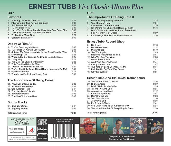 Five Classic Albums Plus - Ernest Tubb - Front Cover