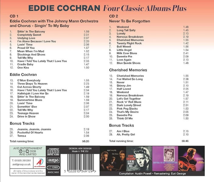 Four Classic Albums Plus - Eddie Cochran - Front Cover