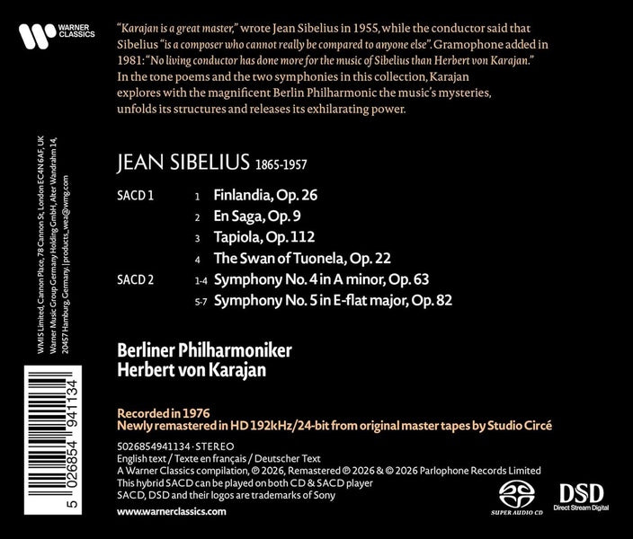 Sibelius : Tone Poems, Symphonies 4 & 5 - Front Cover