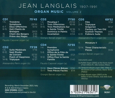 Musique pour orgue Volume 2 - Front Cover