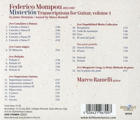 Misterios transcriptions pour guitare Volume 1 - Front Cover