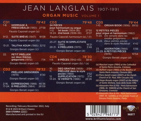 Musique pour orgue Volume 1 - Front Cover