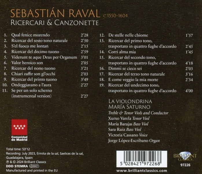 Ricercari & Canzonette - Front Cover