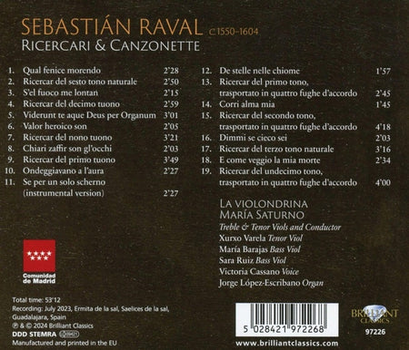 Ricercari & Canzonette - Front Cover
