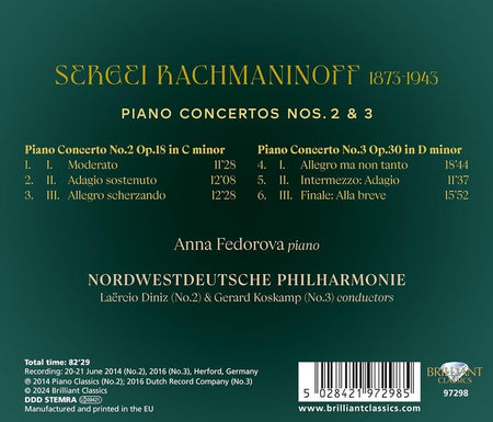 Rachmaninoff : Concertos pour piano Numéros 2 et 3 - Front Cover