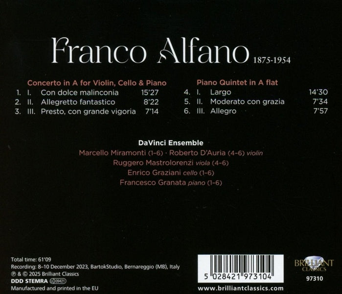 Concerto pour violon - Violoncelle et piano - Quintette avec piano - Front Cover