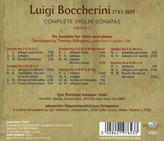 Intégrale des Sonates pour violon Volume 2 - Front Cover