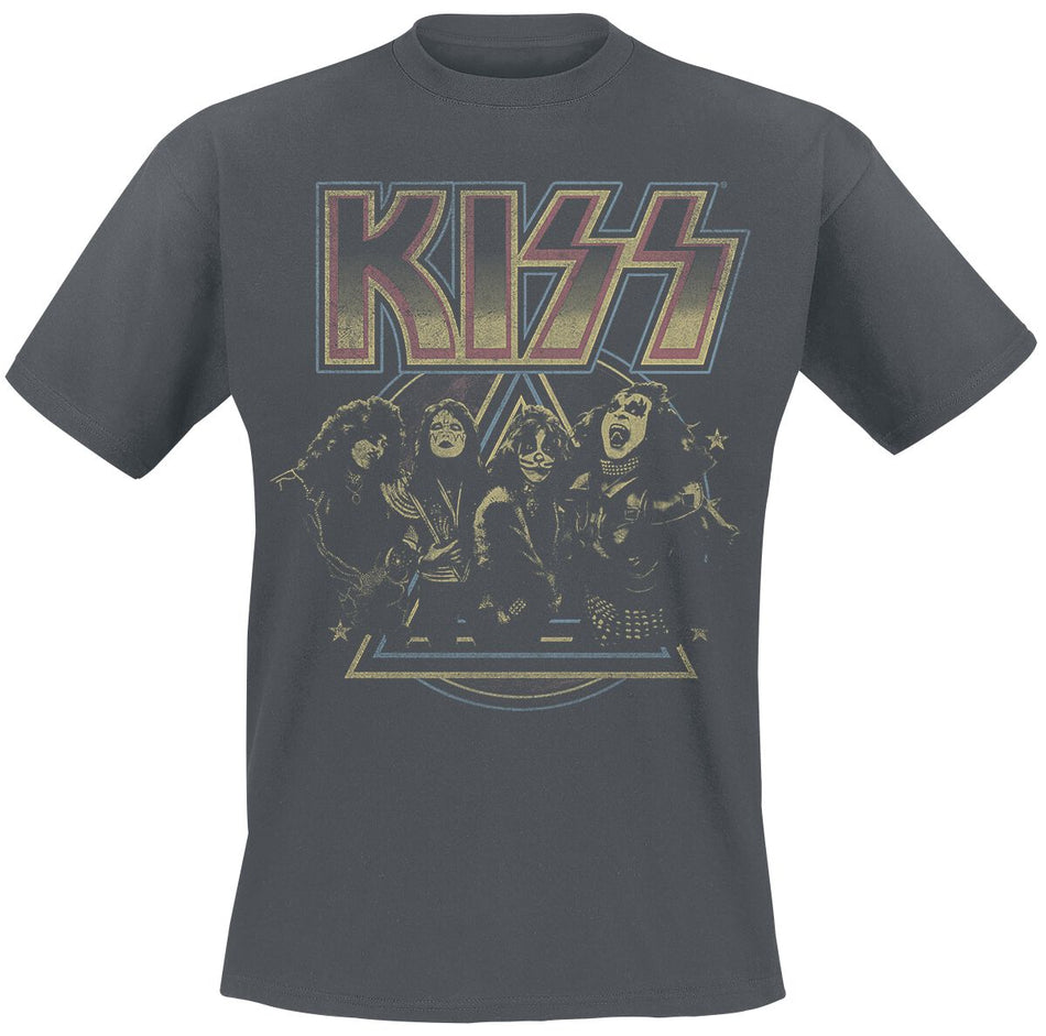 T-Shirt Manches courtes  de Kiss - Vintage Pyramid - S à XXL - pour Homme - anthracite - Kiss