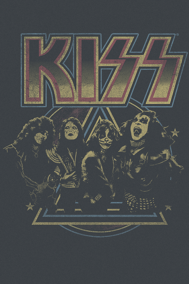 T-Shirt Manches courtes  de Kiss - Vintage Pyramid - S à XXL - pour Homme - anthracite - Kiss - View 2