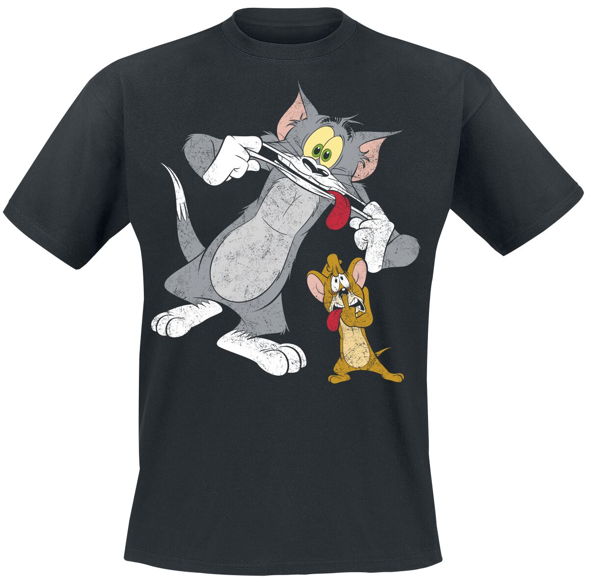 T-Shirt Manches courtes  de Tom Et Jerry - Grimaces ! - S à XXL - pour Homme - noir - Tom Et Jerry