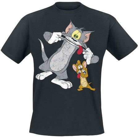 T-Shirt Manches courtes  de Tom Et Jerry - Grimaces ! - S à XXL - pour Homme - noir - Tom Et Jerry