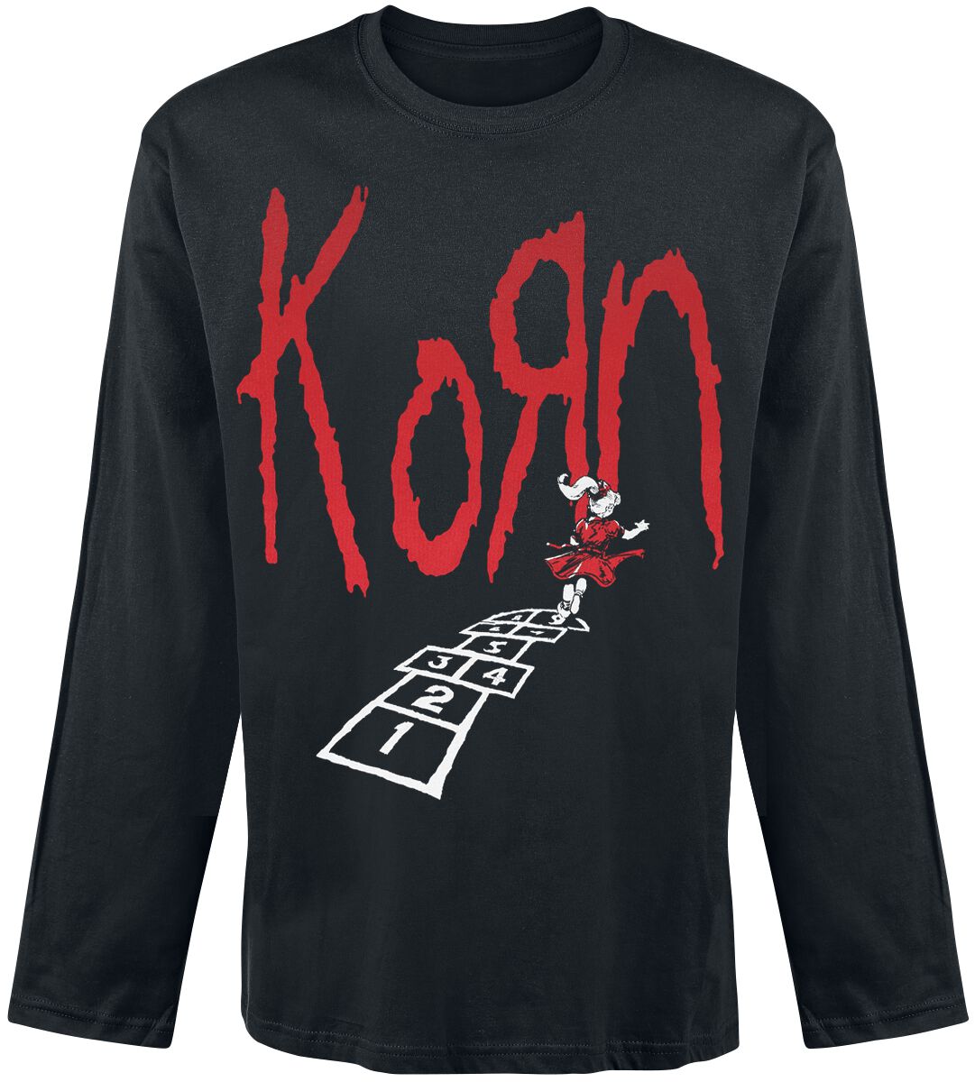 T-shirt manches longues  de Korn - Hopscotch Tracklist - M à XXL - pour Homme - noir - Korn