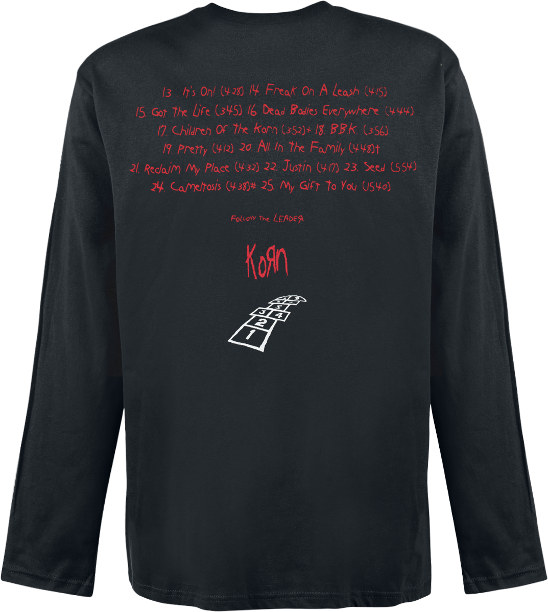 T-shirt manches longues  de Korn - Hopscotch Tracklist - M - pour Homme - noir - Korn - View 2