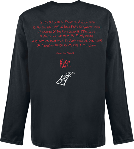 T-shirt manches longues  de Korn - Hopscotch Tracklist - M - pour Homme - noir - Korn - View 2