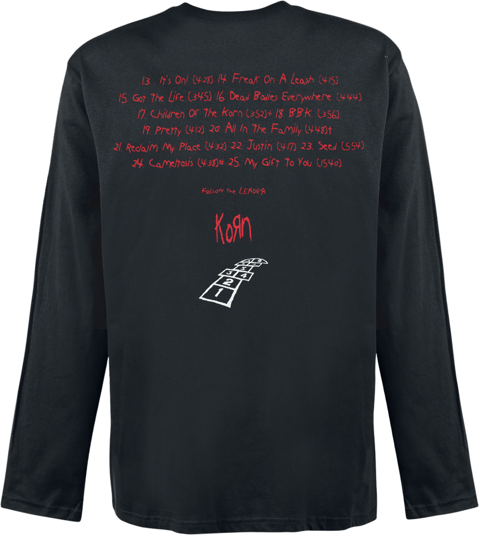 T-shirt manches longues  de Korn - Hopscotch Tracklist - M - pour Homme - noir - Korn - View 2