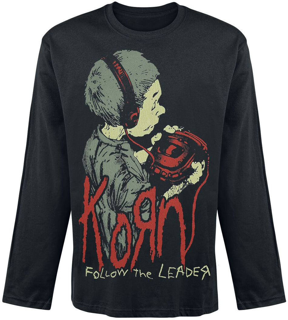 T-shirt manches longues  de Korn - Walkman - S à XL - pour Homme - noir - Korn