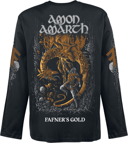 T-shirt manches longues  de Amon Amarth - Fafner's Gold - S à XXL - pour Homme - noir - Amon Amarth - View 2