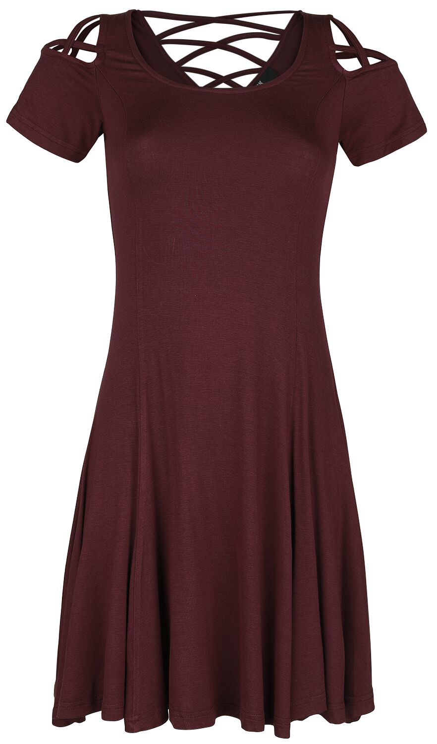 Robe courte  de Black Premium by EMP - Robe Rouge Foncée Avec Laçage Décoratif - S à 5XL - pour Femme - rouge - Black Premium by EMP