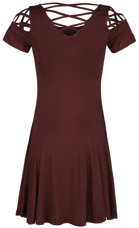 Robe courte  de Black Premium by EMP - Robe Rouge Foncée Avec Laçage Décoratif - S à 5XL - pour Femme - rouge - Black Premium by EMP - View 2